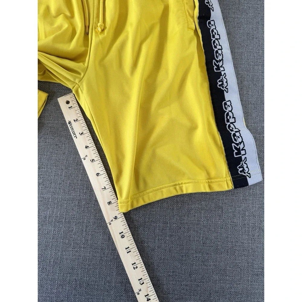 Kappa Banda Logo‎ Athletic Shorts Yellow Black White Side Tape Men's Size Large